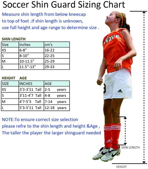 soccer shin guard size guide